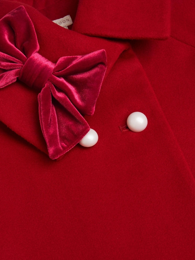 Monsoon Red Velvet Bow Cape - Image 3 of 3