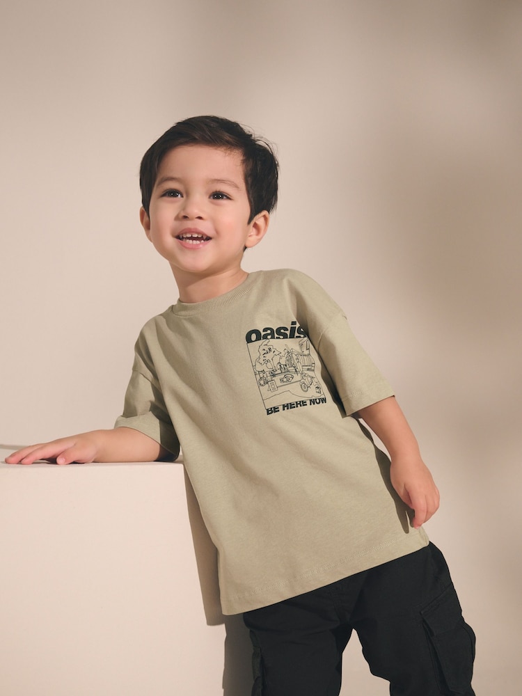 Oasis Stone Short Sleeve Band Graphic T-Shirt (3mths-8yrs) - Image 2 of 8