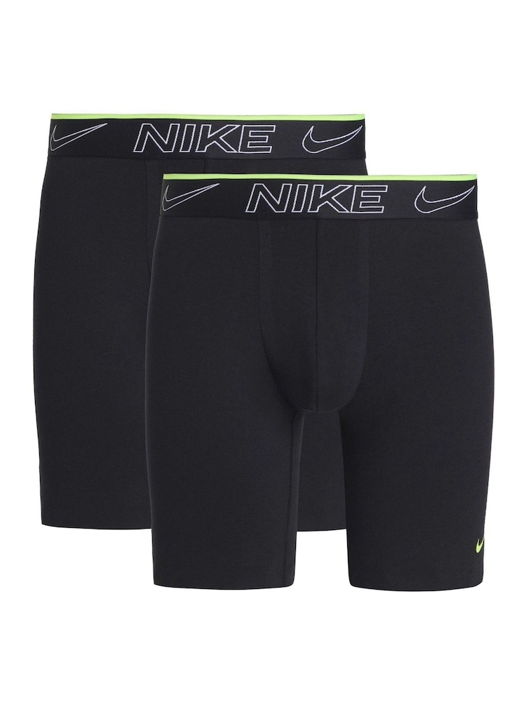 Nike Black Boxer Briefs Long 2 Pack - Image 1 of 1 Nike Black Boxer Briefs Long 2 Pack - Image 1 of 1