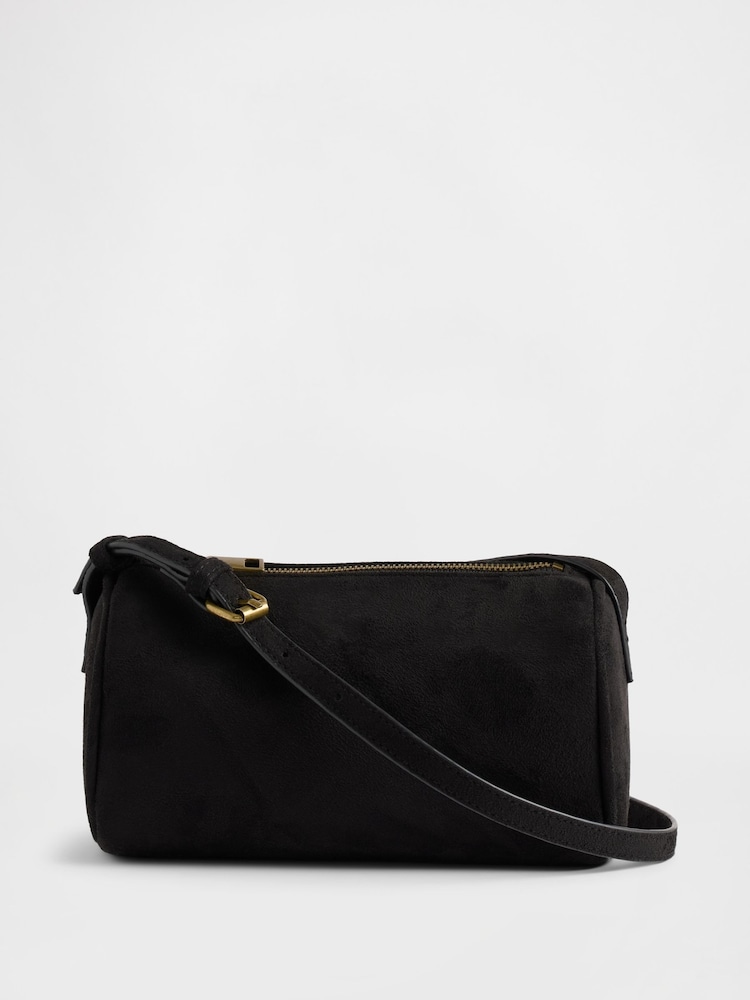 GapStudio Black Vegan Suede Barrel Bag - Image 1 of 1