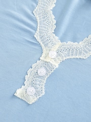 Laura Ashley Pink/Blue 2 Pack Modal Lace Trim Nightie - Image 12 of 13