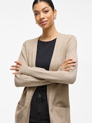 VILA Brown Long Sleeve Lightweight Knit Cardigan - Image 3 of 4