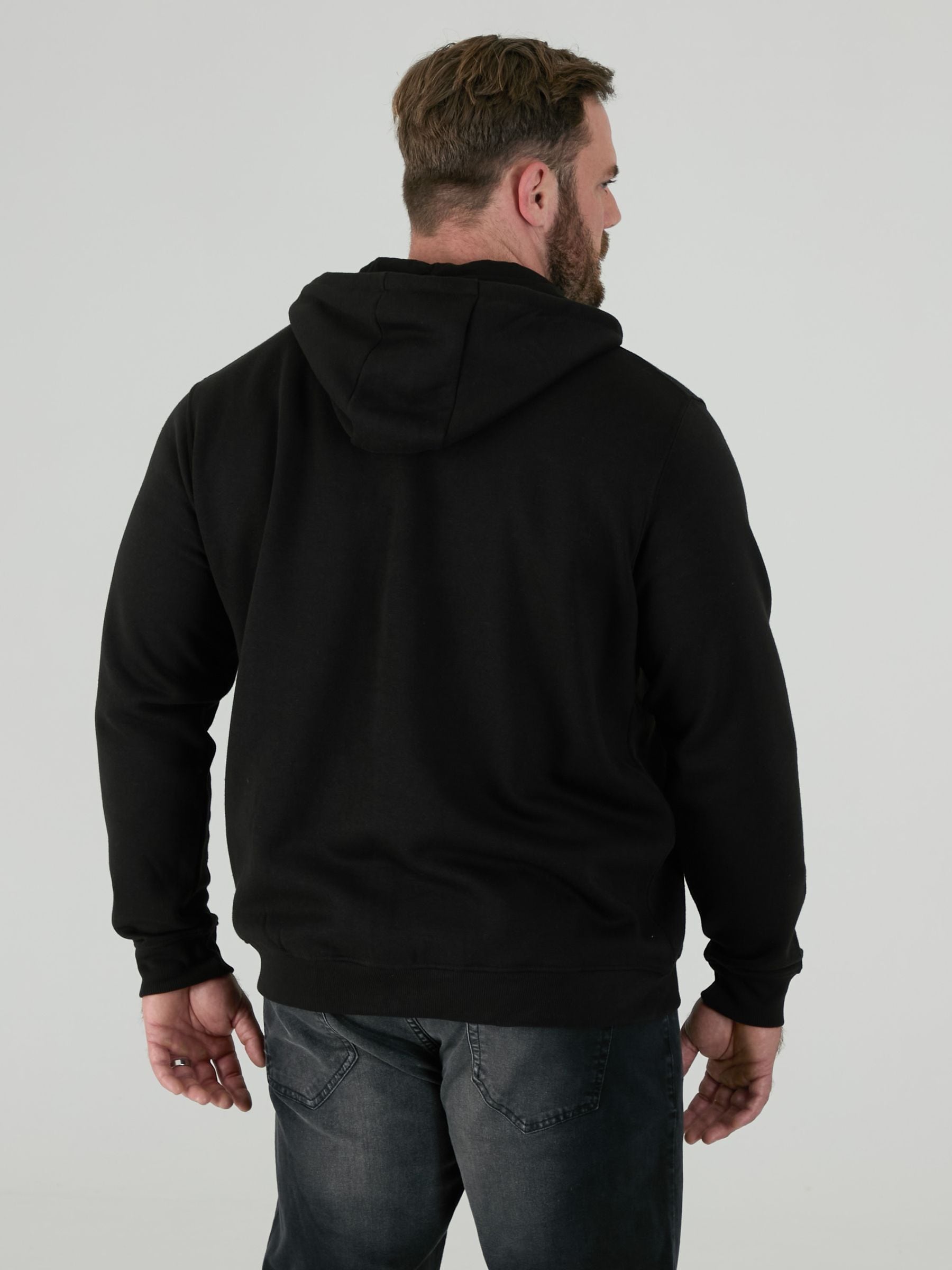 Buy D555 Black CANTOR Heavy Weight Zip Through Hooded Sweatshirt