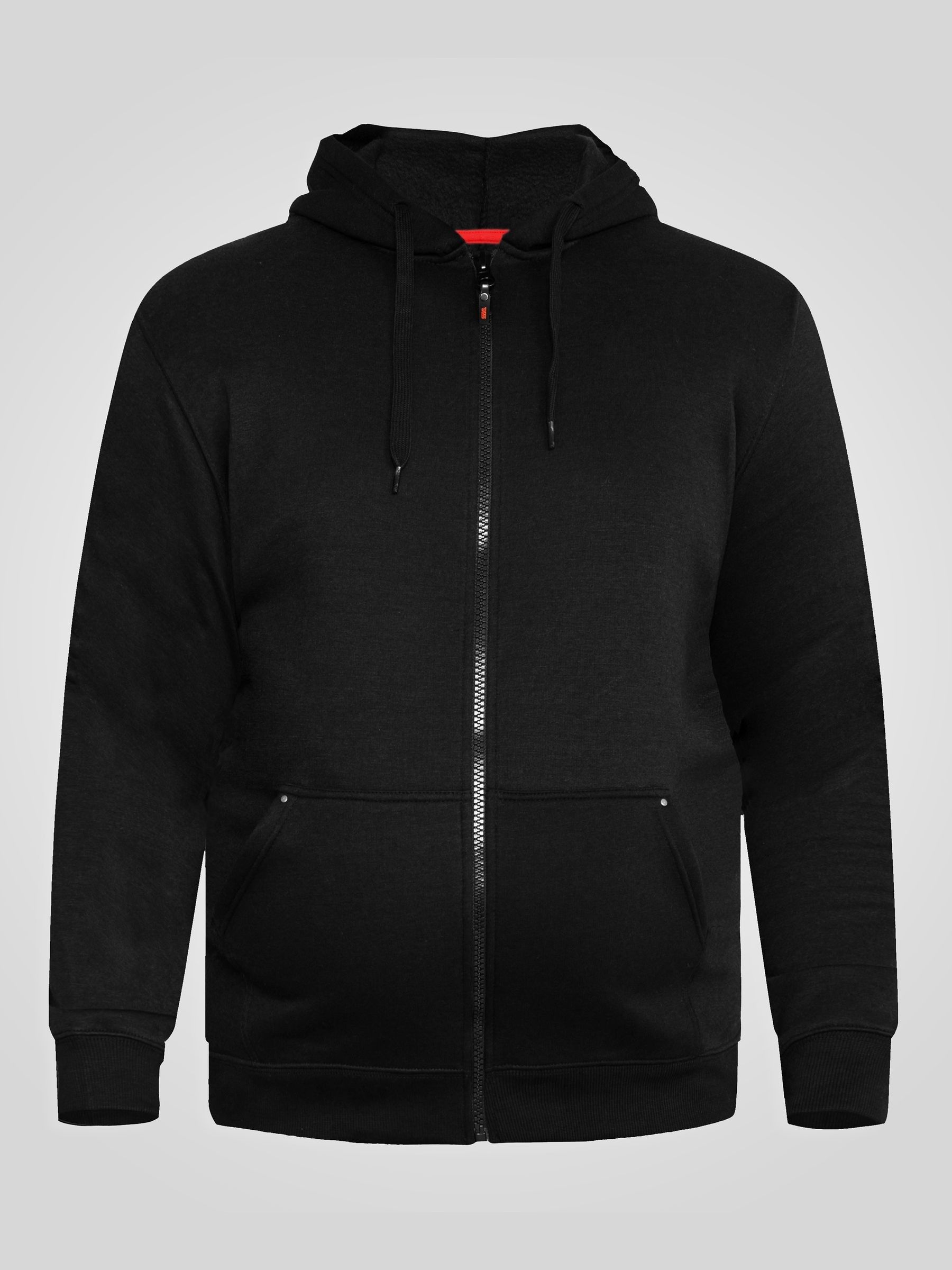 Buy D555 Black CANTOR Heavy Weight Zip Through Hooded Sweatshirt