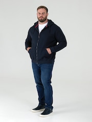 D555 Blue CANTOR Heavy Weight Zip Through Hooded Sweatshirt - Image 2 of 10