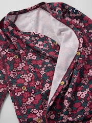 Polarn O. Pyret Red Cotton Ditsy Floral Print Wraparound Babygrow - Image 2 of 3