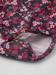 Polarn O. Pyret Red Cotton Ditsy Floral Print Wraparound Babygrow - Image 3 of 3
