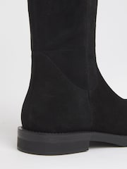 JD Williams Black Wide Fit Real Suede Riding Boots - Image 3 of 3