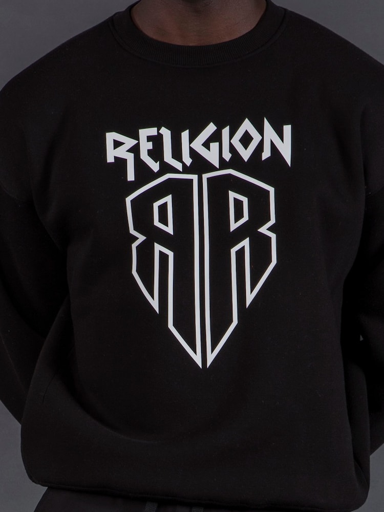 Religion Black Shield Crew Sweater - Image 4 of 4 Religion Black Shield Crew Sweater - Image 4 of 4