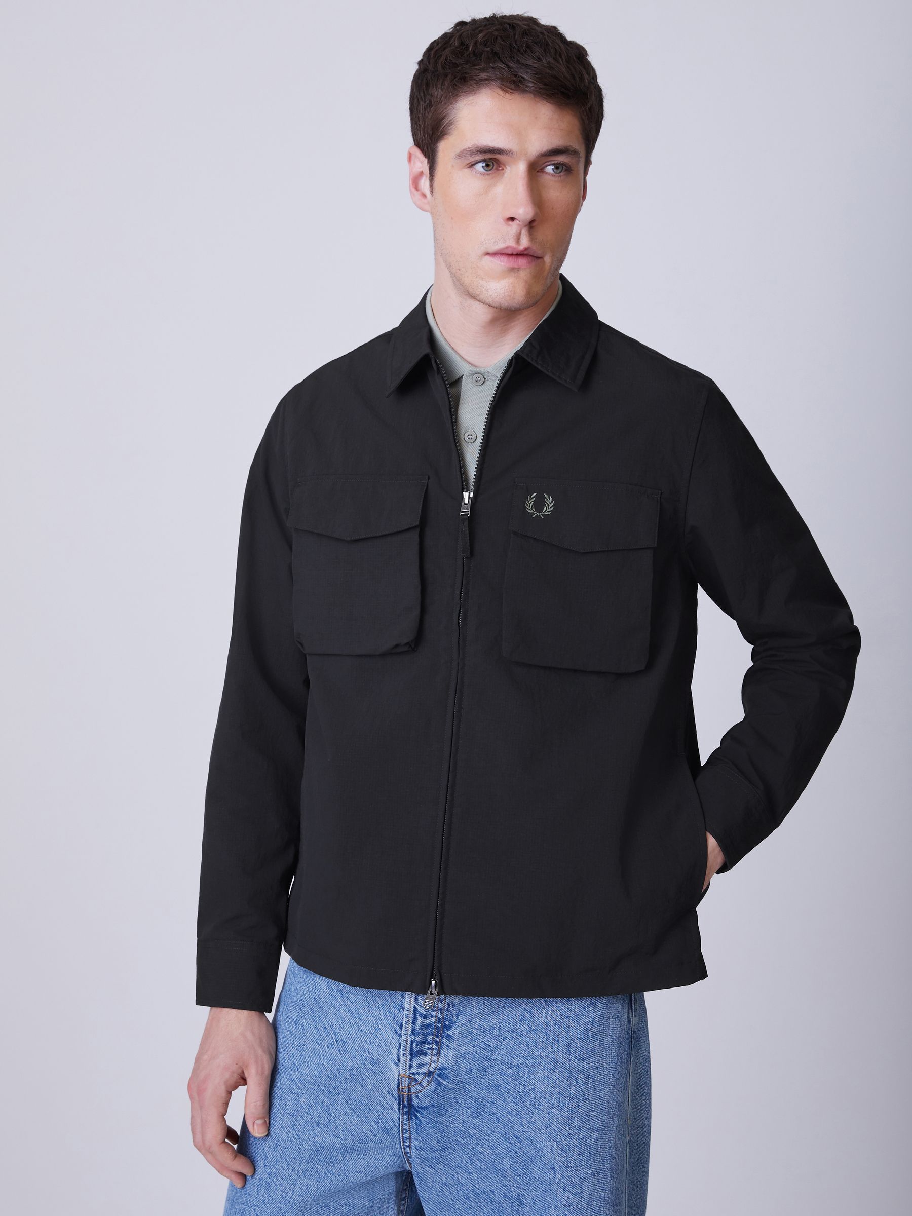 Buy Fred Perry Black Ripstop Pocket Overshirt from Next USA
