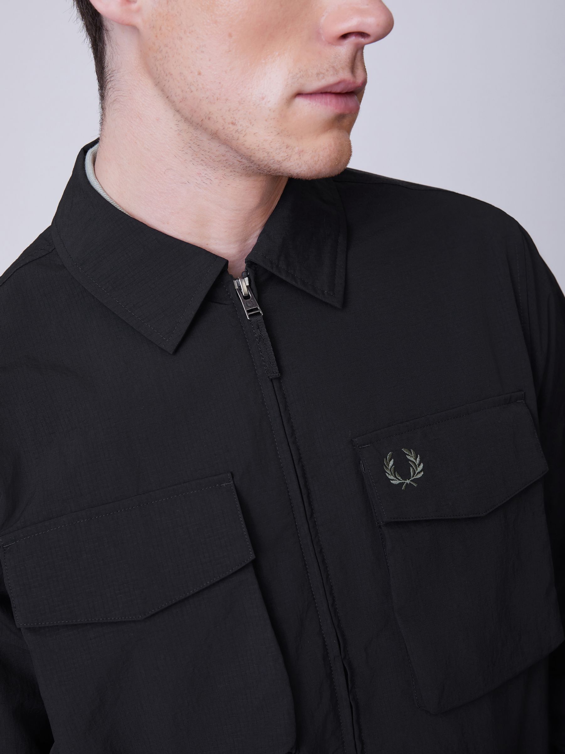 Buy Fred Perry Black Ripstop Pocket Overshirt from Next USA