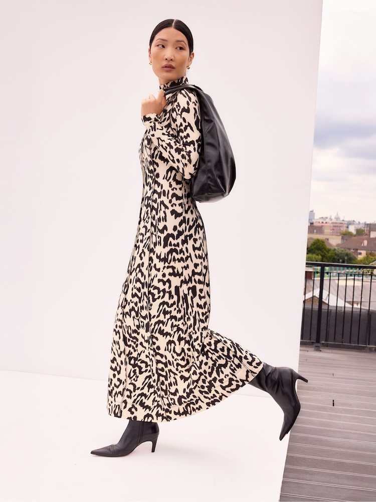 Ro&Zo Print Overlock Detail Jersey Dress - Imagem 1 de 3