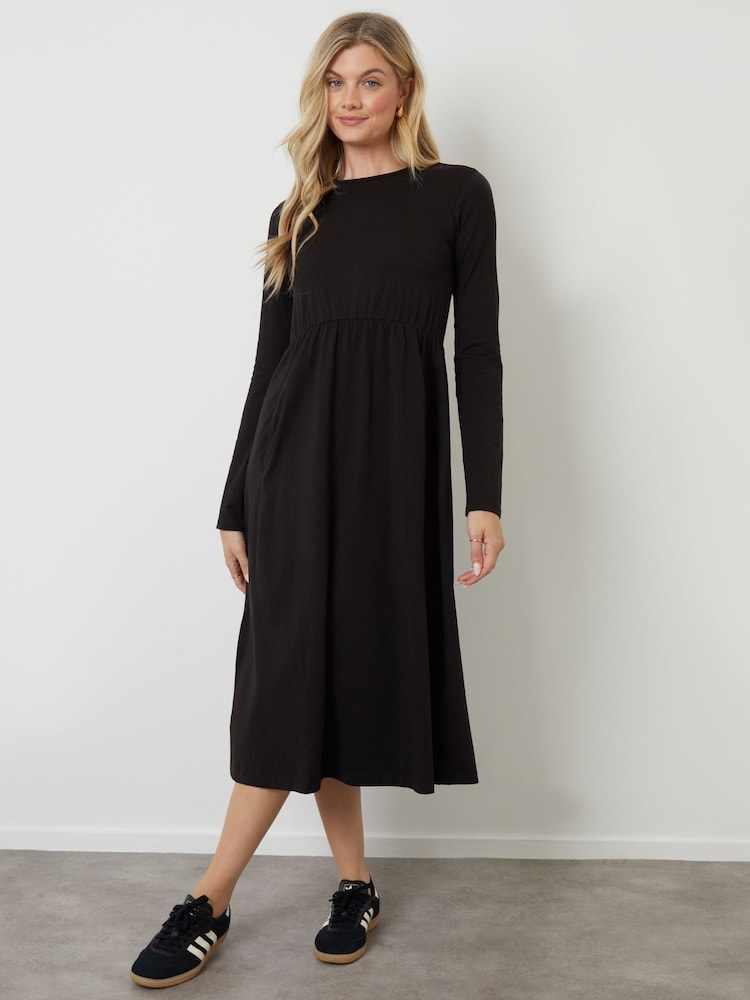 Threadbare Animal 2 Pack Long Sleeve Jersey Midi Dress - Image 2 of 7