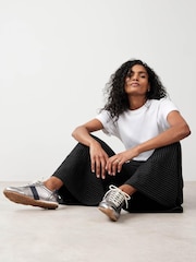 Mint Velvet Black Pinstripe Wide Trousers - Image 5 of 8