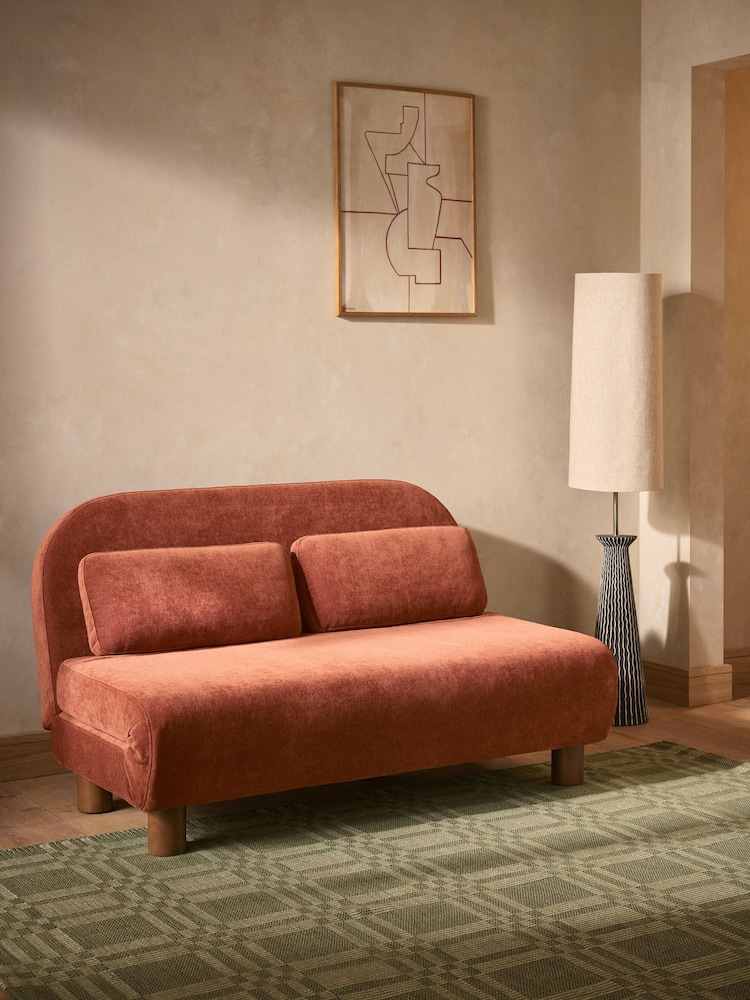 Soft Twill Rust Brown Palma Double Sofa Bed - Image 1 of 11