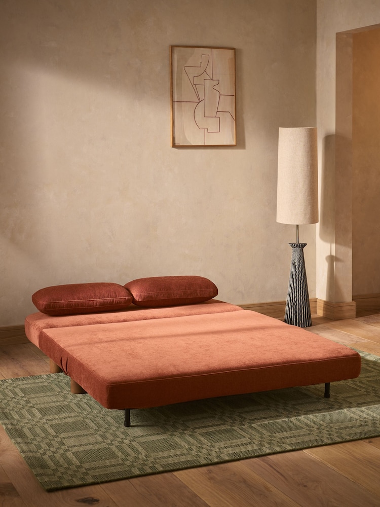 Soft Twill Rust Brown Palma Double Sofa Bed - Image 2 of 11