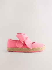 Fluoro Pink Bow Espadrille Shoes - Image 2 of 5