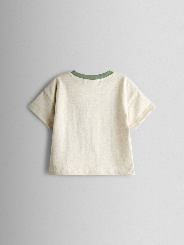 JoJo Maman Bébé Natural Safari Stamp Graphic T-Shirt - Image 2 of 3