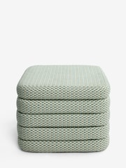 Geo Chenille Green Stella Storage Square Stool - Image 6 of 8