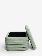 Geo Chenille Green Stella Storage Square Stool - Image 7 of 8