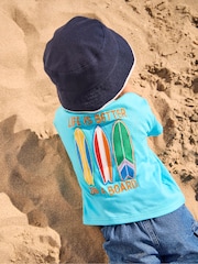 JoJo Maman Bébé Graphic T-Shirt Aqua Blue - Bild 4 von 4