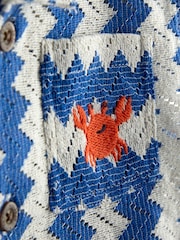 JoJo Maman Bébé Blue Textured Shirt & Shorts Resort Set - Image 6 of 7