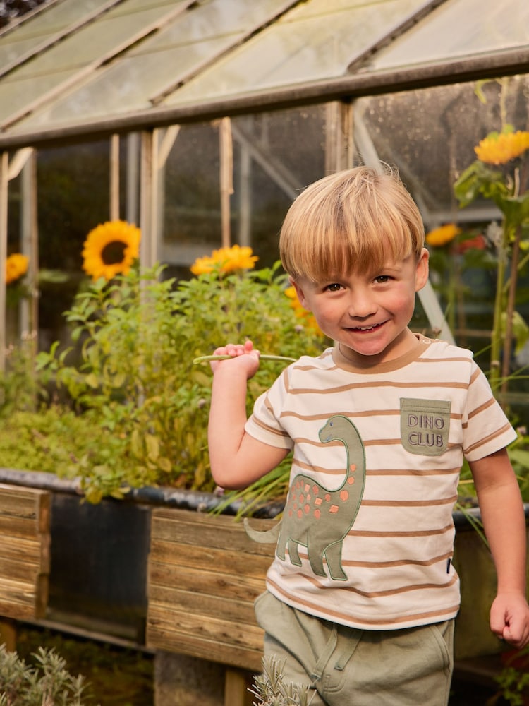 JoJo Maman Bébé Green 2-Piece Appliqué T-Shirt & Shorts Set - Image 1 of 1
