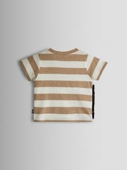 JoJo Maman Bébé Charcoal Grey Zebra 2-Piece Appliqué T-Shirt & Shorts Set - Image 3 of 7