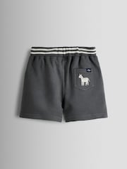 JoJo Maman Bébé Charcoal Grey Zebra 2-Piece Appliqué T-Shirt & Shorts Set - Image 5 of 7