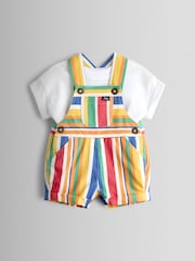 JoJo Maman Bébé ツイル オーバーオールセット＆Tシャツ 2 点セット - 画像 2 / 7