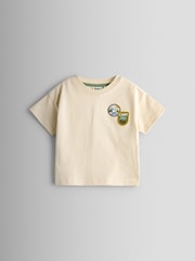 JoJo Maman Bébé Natural Explorer Fruit Badge Slogan T-Shirt - Image 1 of 4