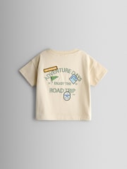JoJo Maman Bébé Natural Explorer Fruit Badge Slogan T-Shirt - Image 2 of 4