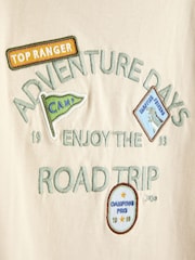 JoJo Maman Bébé Natural Explorer Fruit Badge Slogan T-Shirt - Image 3 of 4