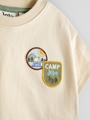JoJo Maman Bébé Natural Explorer Fruit Badge Slogan T-Shirt - Image 4 of 4