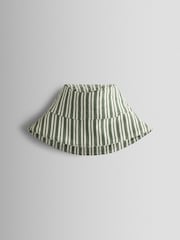 JoJo Maman Bébé Green 3-Piece Stripe Dungarees & T-Shirt Set with Hat - Image 6 of 8