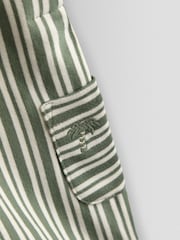 JoJo Maman Bébé Green 3-Piece Stripe Dungarees & T-Shirt Set with Hat - Image 8 of 8