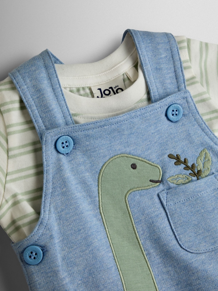 Jojo Maman Bébé Blue Dungarees Set - Image 8 of 8