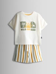 JoJo Maman Bébé 2-Piece Safari Printed T-Shirt & Shorts Set - Imagen 1 de 6