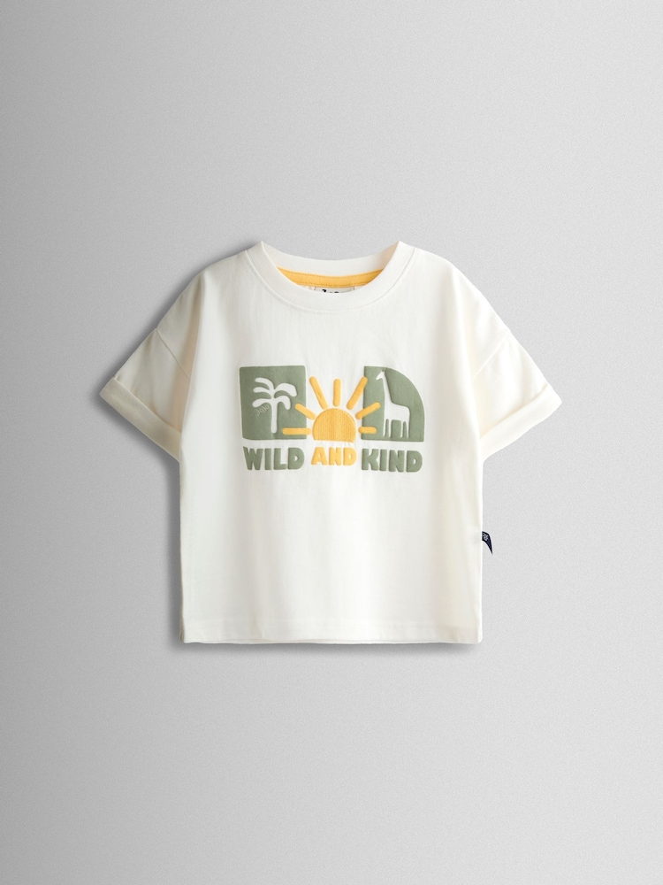 JoJo Maman Bébé 2-Piece Safari Printed T-Shirt & Shorts Set - Imagen 2 de 6