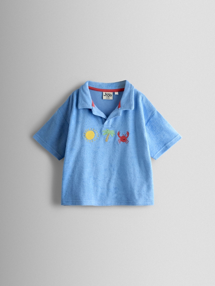 JoJo Maman Bébé 2-Piece Toweling Shirt & Shorts Set - Imagen 2 de 7