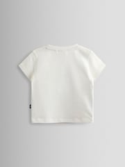 JoJo Maman Bébé Cream Surfari Scene Surfing Dino Scene Applique T-Shirt - Image 2 of 4