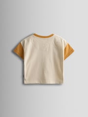 Cream & Orange Roarsome Lion - JoJo Maman Bébé 2-Pack Appliqué T-Shirts - Imagen 3 de 8