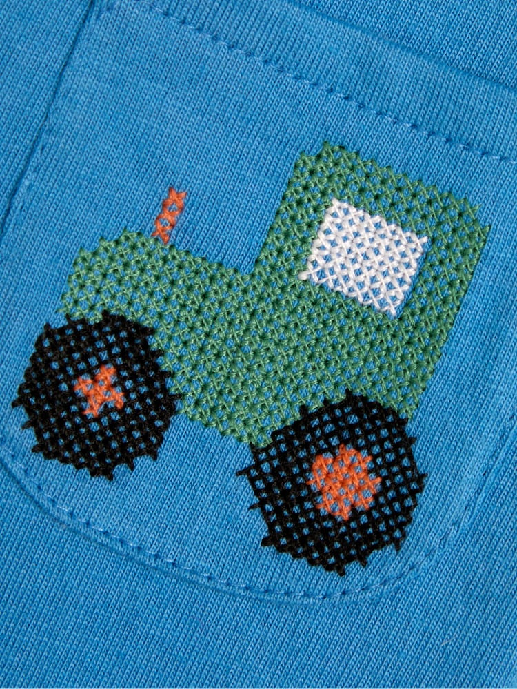 JoJo Maman Bébé Blue Tractor 2-Piece T-Shirt And Shorts Set - Image 6 of 6