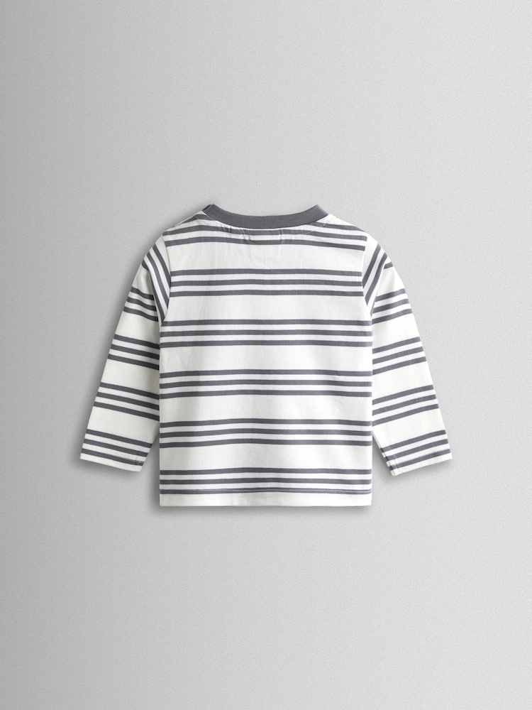 JoJo Maman Bébé Cream Tractor Pocket Appliqué T-Shirt - Image 2 of 3 JoJo Maman Bébé Cream Tractor Pocket Appliqué T-Shirt - Image 2 of 3