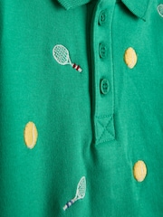 JoJo Maman Bébé Dark Green Embroidered Polo Shirt - Image 3 of 3