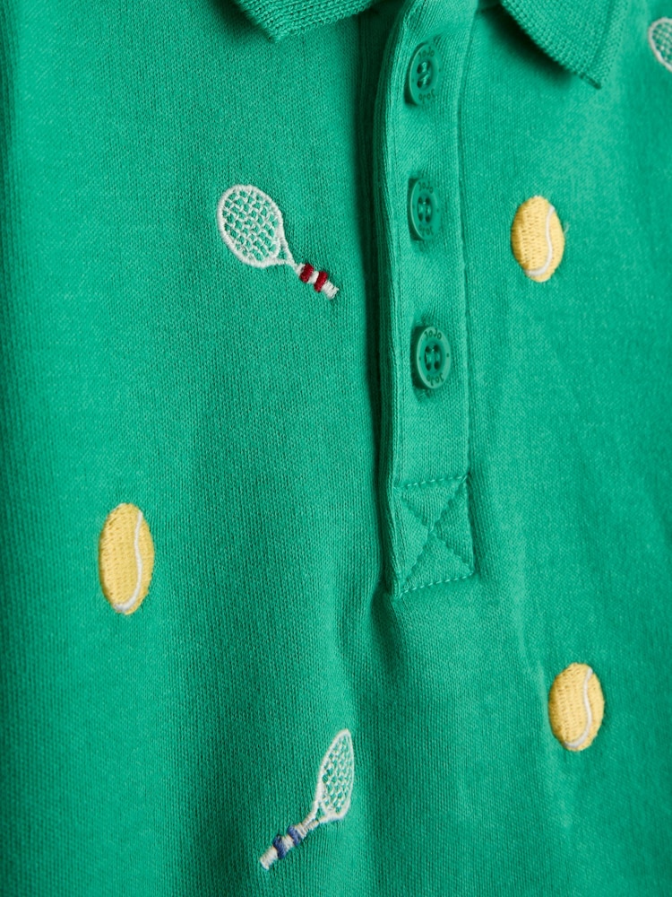 JoJo Maman Bébé Dark Green Embroidered Polo Shirt - Image 3 of 3
