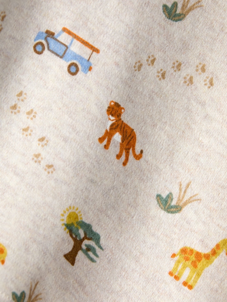 JoJo Maman Bébé Natural Safari Print Polo T-Shirt - Image 4 of 4