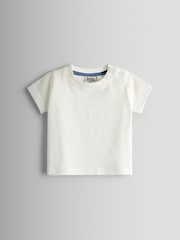 JoJo Maman Bébé Blue Marl Dino 2-Piece Appliqué Dungaree & T-Shirt Set - Image 2 of 6