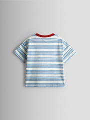 JoJo Maman Bébé Blue Stripe Lobster Applique T-Shirt - Image 2 of 3