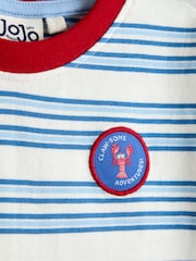 JoJo Maman Bébé Blue Stripe Lobster Applique T-Shirt - Image 4 of 4